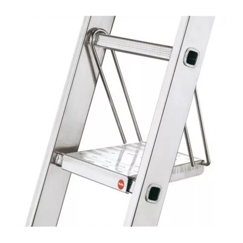 HAILO SavetyLine Dodatkowy stopień na schody, 2-stopniowy składany podnóżek, aluminium, nośność 150 kg, TÜV/GS
