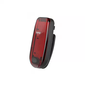 Hama Clip-On Warning Light z diodą LED, czerwony, czarny, zasilany bateryjnie, CR2032, odporny na zachlapanie, do biegania, jazdy na rowerze, chodzenia