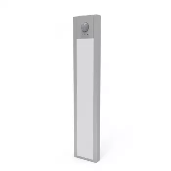 HAMA LED Night Light z czujnikiem ruchu i zmierzchu, ładowalna, magnetyczna, aluminiowa, 21 cm, srebrna