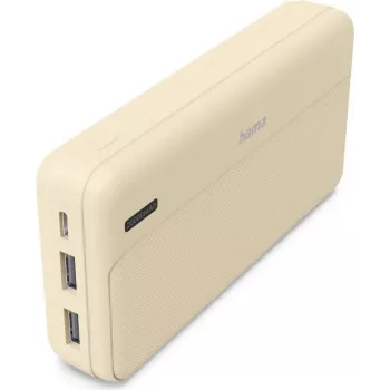 Hama Power Pack Pocket 20, 20000 mAh, 2x USB-A, piaskowy (00201775)