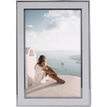 Hama Santorini pojedyncza ramka na zdjęcia - aluminium - szkło - srebrna - matowa - na stół/ścianę - 13 x 18 cm 00193106