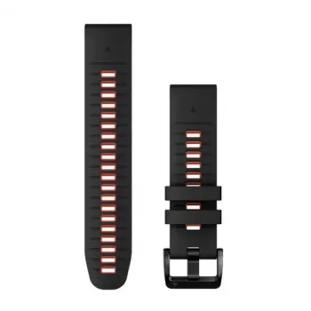 HAMA Silikonowy pasek do zegarka QuickFit 22mm dla Garmin – Czarny/Czerwony (010-13280-06)
