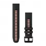 HAMA Silikonowy pasek do zegarka QuickFit 22mm dla Garmin – Czarny/Czerwony (010-13280-06)