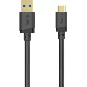 Kabel Hama USB-C, USB-A do USB-C, USB 3.2 Gen1, 5 Gbit/s, 0,25 m, czarny 00202004