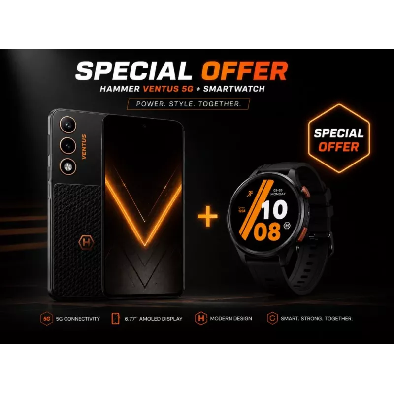 Hammer Ventus 5G 6,77 inch AMOLED Smartfon 5G 8GB RAM 256GB Czarny