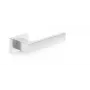 HANDLE DOOR CUBE RT CHROME - Polerowany chrom, klamka do drzwi z cynku i aluminium, z kwadratową rozetą, uniwersalna do drzwi wewnętrznych, rozeta 52x52 mm, klamka 130 mm