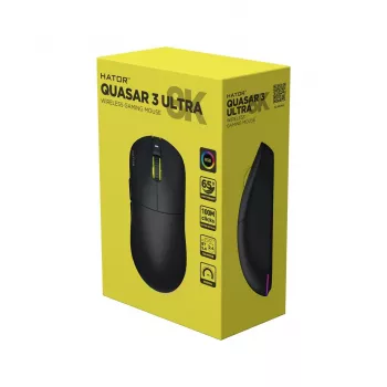 Hator Quasar 3 Ultra 8K Wireless Gaming Mouse Black