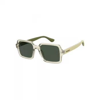 HAVAIANAS Unisex Manaus Okulary przeciwsłoneczne MANAUS-40G - Zielone szkła, czarna oprawka, 52/19/145 mm
