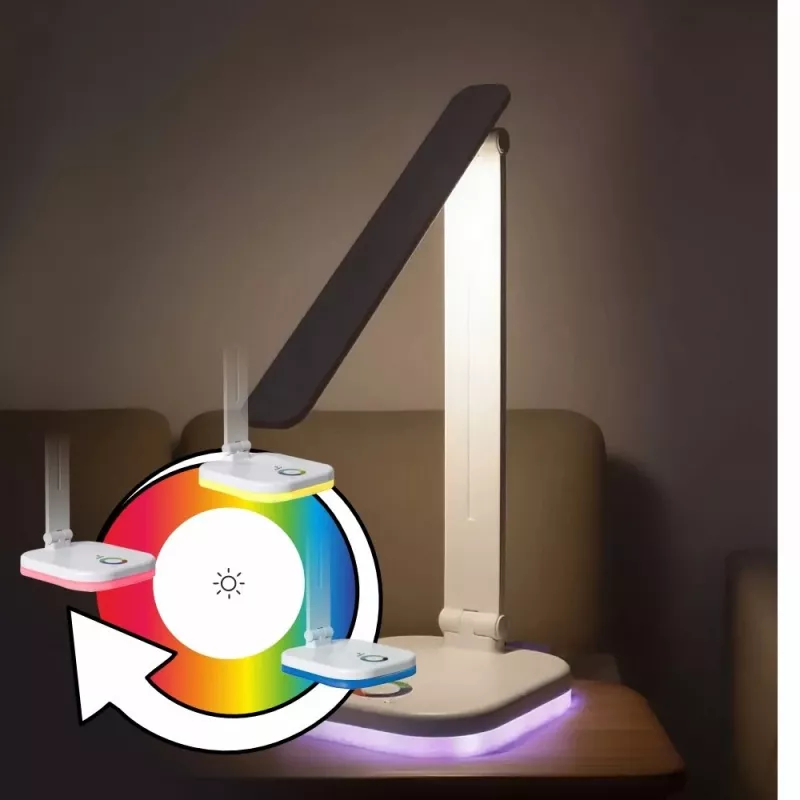 Hawk HWDL001WH LED Lampa biurkowa Biała, 7W Dotykowy Ściemniacz, 3 Temperatury Barwowe, Port ładowania USB
