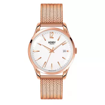 HENRY LONDON Unisex Watch HL39-M-0026 39mm Stainless Steel Silver Dial Milanese Mesh Bracelet