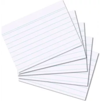 HERLITZ Karty indeksowe DIN A8 z liniaturą, białe, 170g, bezdrzewny papier, niebieska linia, 100 sztuk