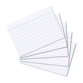 HERLITZ Karty indeksowe DIN A8 z liniaturą, białe, 170g, bezdrzewny papier, niebieska linia, 100 sztuk
