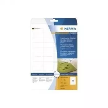 HERMA 8016 Krystalicznie przezroczyste błyszczące etykiety poliestrowe A4 45,7 x 21,2 mm 1200 etykiet