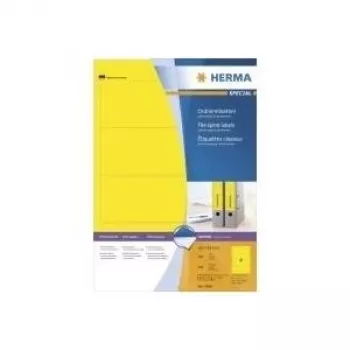 Etykiety na teczki HERMA SuperPrint żółte 61 x 192 mm 400 etykiet (100 arkuszy x 4) 4296