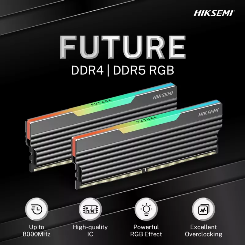 HIKSEMI Future RGB 16GB Kit (2x8GB) 3600MHz DDR4 Desktop Gaming Memory Czarny