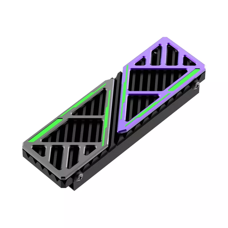 Hiksemi M.2 SSD Chłodnica Radiator MH1 - Aluminiowy pasywny radiator z miedzianą rurką cieplną dla NVMe 2280, czarny