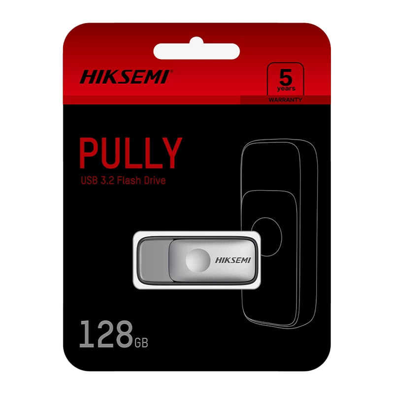 HIKSEMI Pully 128GB USB 3.2 Gen 1 Pamięć Flash, Wysuwana, Bez Kapturka, Czarny