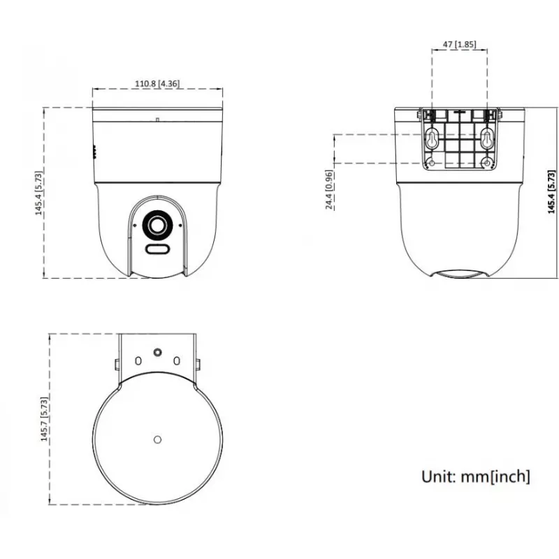 Hikvision DS-2CD1F47G3H-LIUF/SX 4MP Stała kamera kopułowa sieciowa z wbudowanym mikrofonem, obiektyw 2.8mm, IP67, IK10, PoE