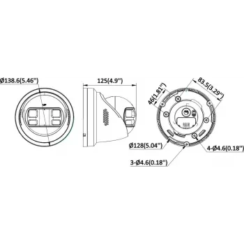 Hikvision DS-2CD2363G2P-LISU/SL(180°)(O-STD) 6 MP zewnętrzna kamera sieciowa z dwoma obiektywami, 180° widok panoramiczny, AcuSense, dwukierunkowy audio, lampa błyskowa, IP67