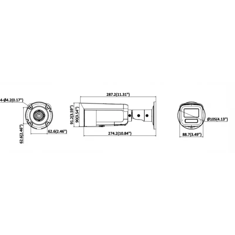 Hikvision DS-2CD2T126G3-IS2UY/SL(2.8)eF 12MP AcuSense Bullet IP Camera with Strobe Light, Sound Warning, 2.8mm Lens, Black