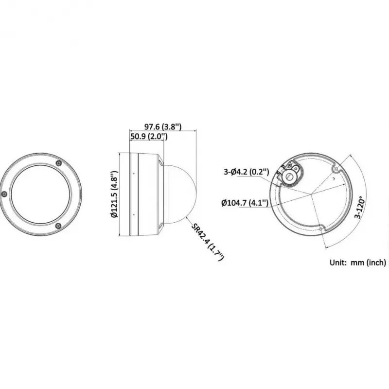 Hikvision DS-2CD3163G2-ISU 6MP Zewnętrzna Sieciowa Kamera Kopułowa Z AcuSense, Obiektyw 2.8mm, IP67, IK10
