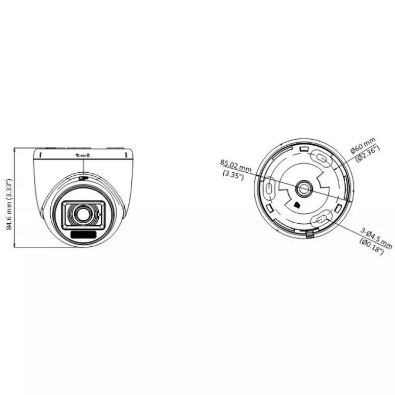 Hikvision DS-2CE76K0T-LPFS(2.8mm) 3K Turret Camera z inteligentnym hybrydowym oświetleniem i audio, wewnętrzna, stała ogniskowa