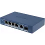 Hikvision DS-3E1506P-EI/M-4P1T1F(O-STD) Niezarządzalny przełącznik z 4 portami PoE+, 1 portem Gigabit RJ45 i 1 portem SFP