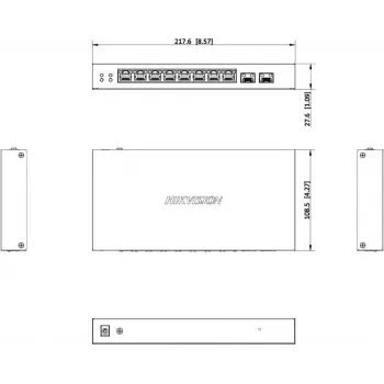 Hikvision DS-3E1510P-EI/M-8P2F 8-Port Gigabit PoE+ Smart Managed Switch z 2 portami SFP