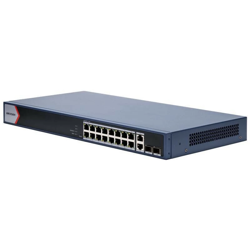 Hikvision DS-3E1520P-EI(O-STD) 20-portowy zarządzalny przełącznik Gigabit PoE+, 16x PoE+ 230W, 2x SFP