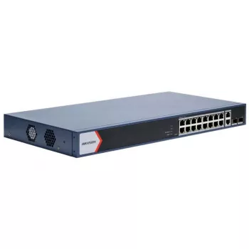 Hikvision DS-3E1520P-EI(O-STD) 20-portowy zarządzalny przełącznik Gigabit PoE+, 16x PoE+ 230W, 2x SFP