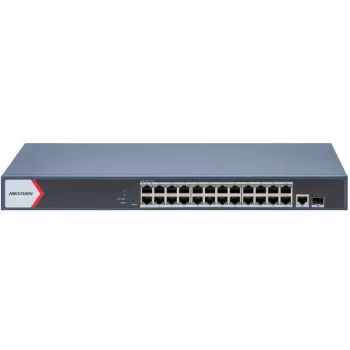 Hikvision DS-3E1526P-EIV2 26-portowy zarządzalny switch Gigabit PoE+ z 2 portami uplink SFP (budżet 370 W)