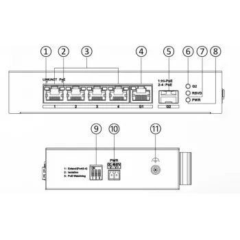 Hikvision DS-3T0306HP Niezarządzalny przełącznik sieciowy 5-portowy Fast Ethernet PoE Czarny