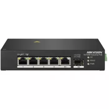 Hikvision DS-3T0306HP Niezarządzalny przełącznik sieciowy 5-portowy Fast Ethernet PoE Czarny