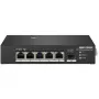 Hikvision DS-3T0306HP Niezarządzalny przełącznik sieciowy 5-portowy Fast Ethernet PoE Czarny