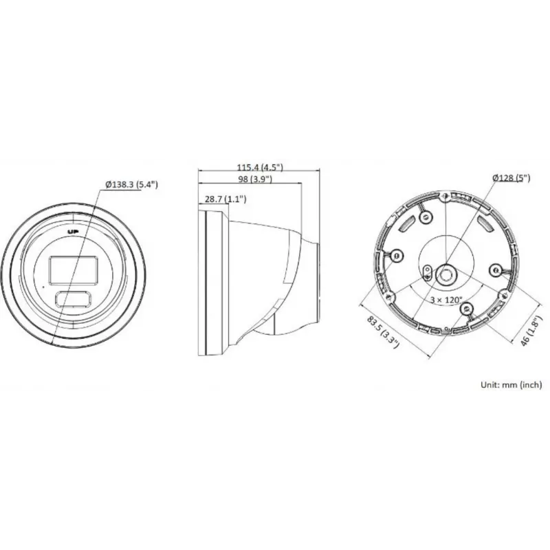Hikvision Pro Series z AcuSense DS-2CD2366G2H-IU(2.8MM) 6 MP Turret IP Kamera Bezpieczeństwa, Zewnętrzna, 3200 x 1800 pikseli, Sufit/Ściana