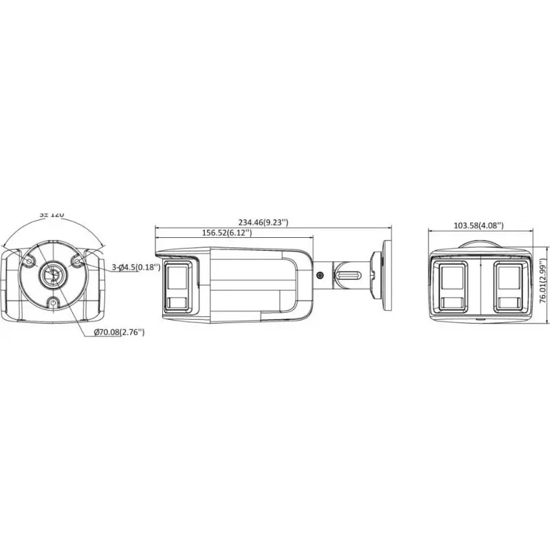 Hikvision Turbo HD z ColorVu DS-2CE12KF3TP-DLS(180°) 3K Bullet Security Camera