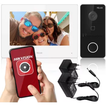 Zestaw wideodomofonu IP HILOOK (IP-VIS-SLIM-W) - 2MP stacja zewnętrzna + 7-calowa stacja wewnętrzna, Wi-Fi, PoE