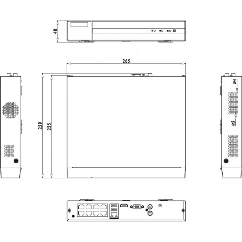 HILOOK NVR-108MH-D/8P(D) 8-kanałowy rejestrator sieciowy PoE 5MP