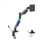 HISMART 17-40 Uchwyt do monitora na sprężynie gazowej z podświetleniem RGB, czarny