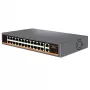 HISMART 24-portowy switch sieciowy PoE+ z 2 portami uplink Gigabit, budżet 300W, do montażu w szafie RACK