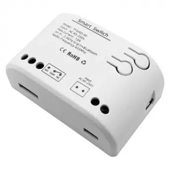 HISMART TUYA 1-Kanałowy Przełącznik Inteligentny, Wi-Fi, RF, 10A, AC 85-250V