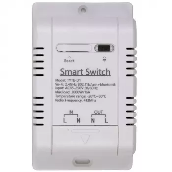 HISMART TUYA Smart 1-Kanałowy Przełącznik z Zewnętrznym Czujnikiem Temperatury, Wi-Fi i RF, 16A, AC 85-250V