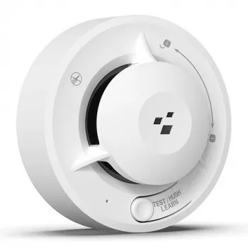 HISMART TV993451 Smart Wi-Fi Fotoelektryczna Czujka Dymu z Aplikacją Tuya, Biała