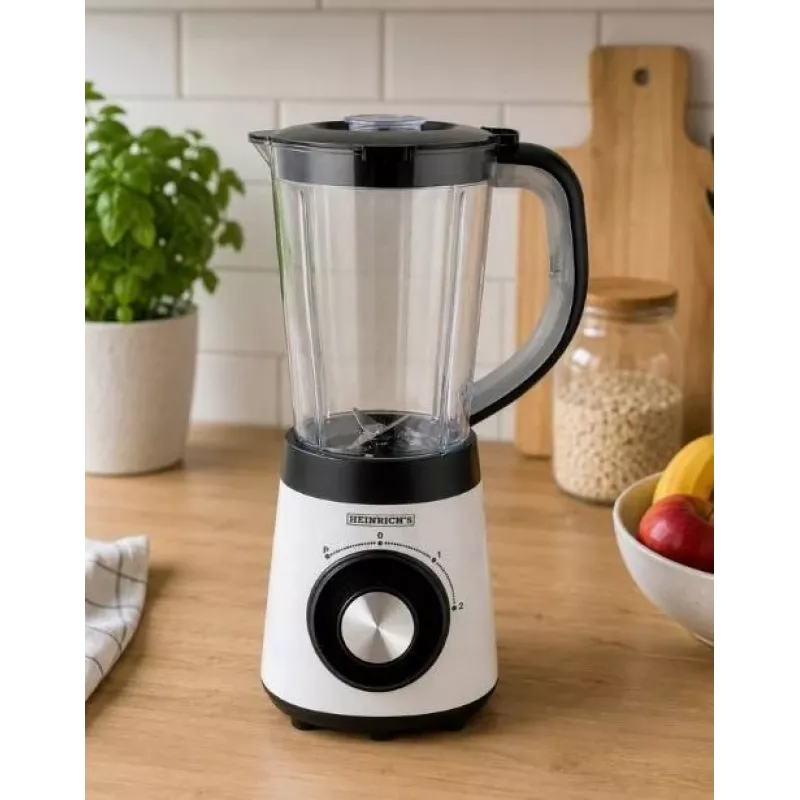 Blender stołowy HNC HPM 8164 HEINRICH'S 2000W, dzbanek Tritan 2L, 6 ostrzy ze stali nierdzewnej, regulacja prędkości, pulse, kruszenie lodu, czarny/srebrny