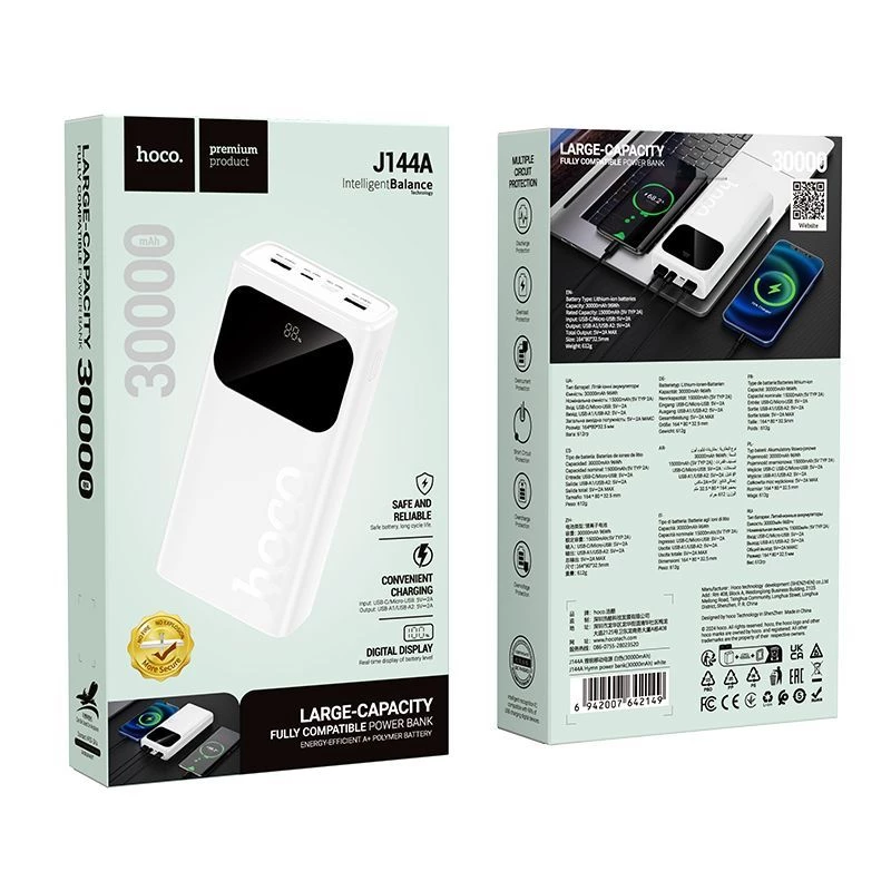 Hoco J144A Hymn Power Bank 30000mAh Biały