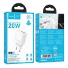 Ładowarka Hoco N61 Gentle PD20W+QC3.0 (EU) Biała
