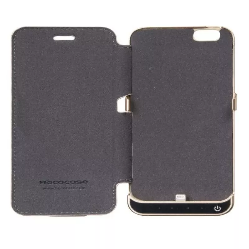 Hoco Ultra Thin Battery Case 3000mAh z etui skórzanym do Apple iPhone 6/6S Czarny