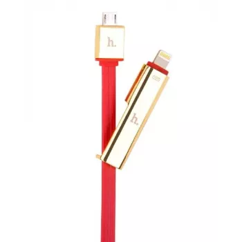 HOCO Universal UPL14 Lipstick Series 2-in-1 Kabel Ładujący (Apple Lightning + Micro USB) Czerwony