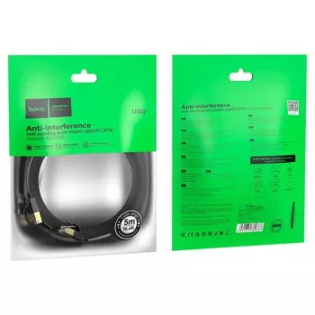 Hoco US07 General Pure Copper Flat Network Cable (5m) Black