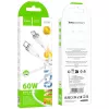Hoco X109 Energy 60W Silikonowy Kabel Ładowania i Danych USB-C do USB-C 1m Biały